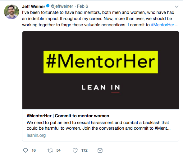 Jeff Weiner, #MentorHer Campaign